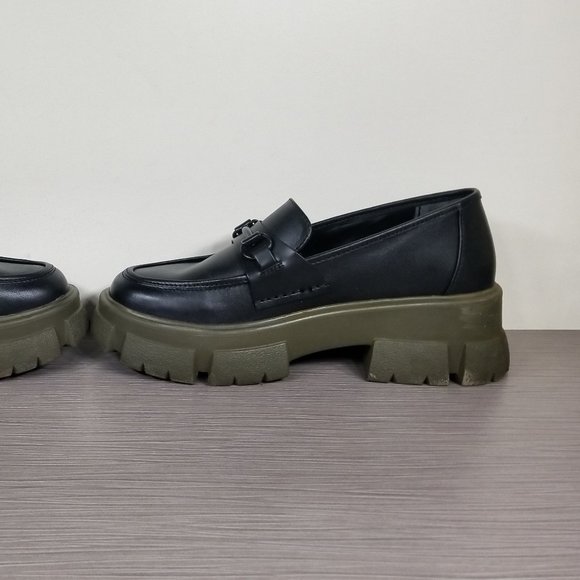 Steve Madden Trifecta Platform Loafer, Black Leather, Womens Size 8.5 M - Picture 8 of 13